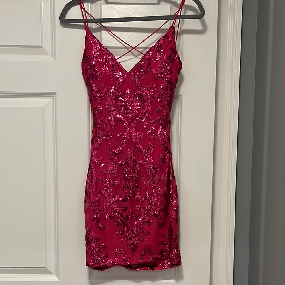 Elegant Red Sequin Dress